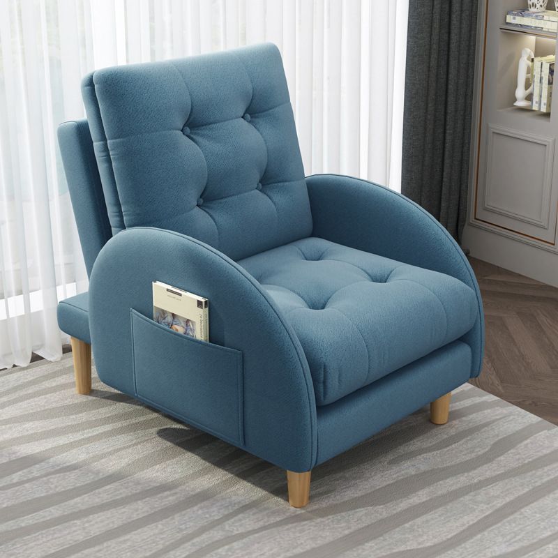 Modern Accent Chair Fabric/PU Chair With Tufted Back with 4 Legs Base
