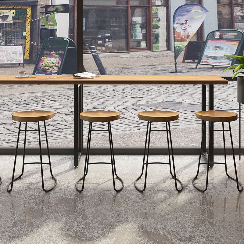 Modern Dining Stools Contoured Seat Bar Stools with Metal Base