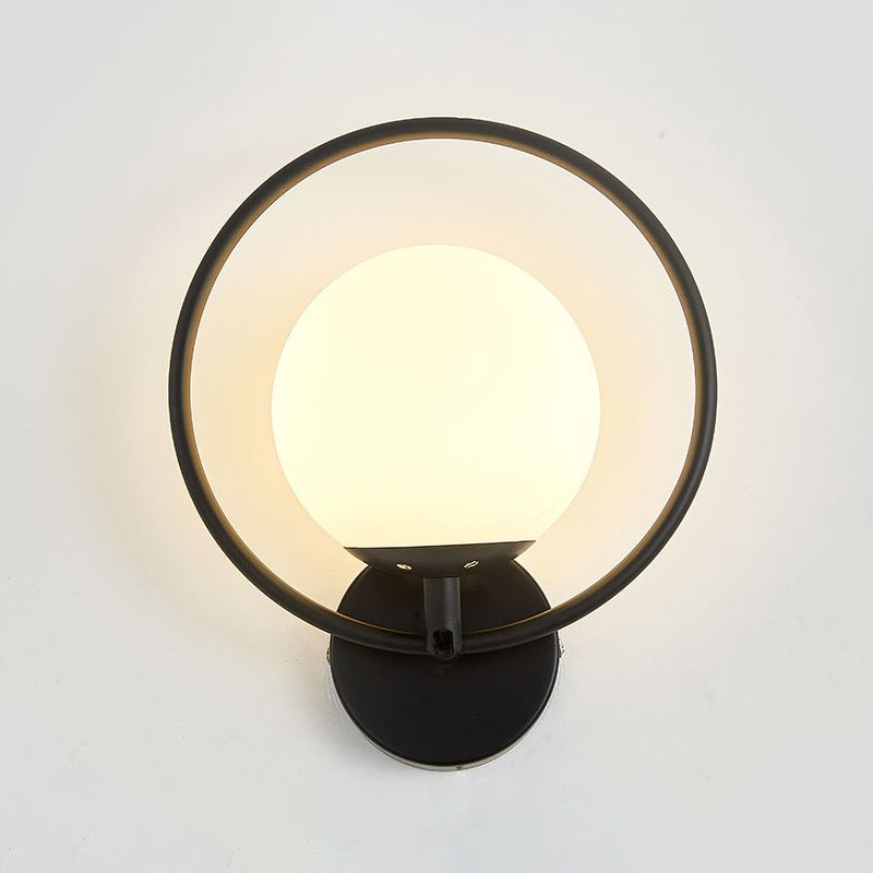 1-Light Oval Wall Sconce Modern Simple Style Glass Wall Lighting in Gold