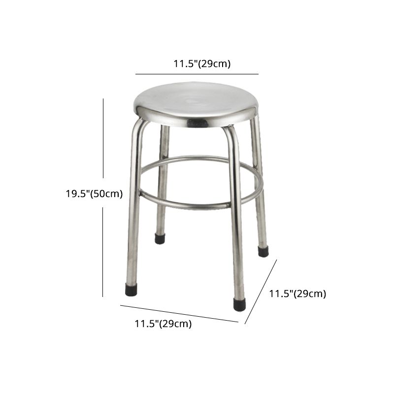 Taburete de bar de acero inoxidable de estilo industrial, asiento redondo, taburete para cocina