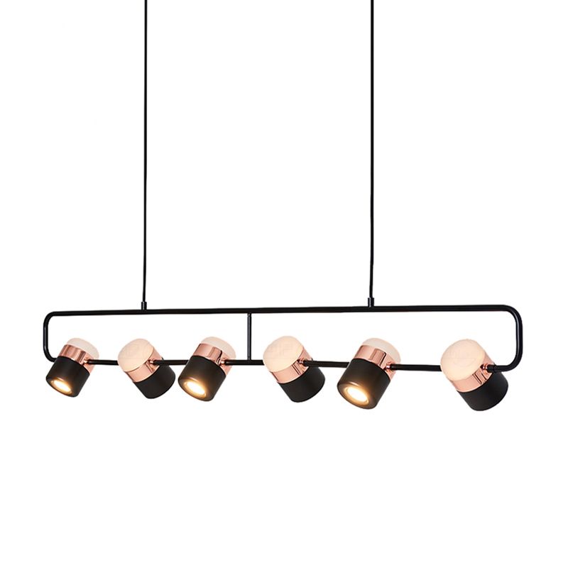 Contemporary Style Cylinder Island Lighting Metal 6 Light Island Pendant Lights