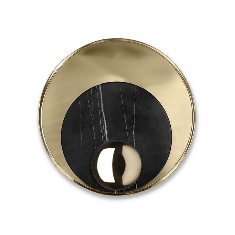 Modern Style Round Wall Sconce Lights Metal 1 Light Wall Mount Lighting