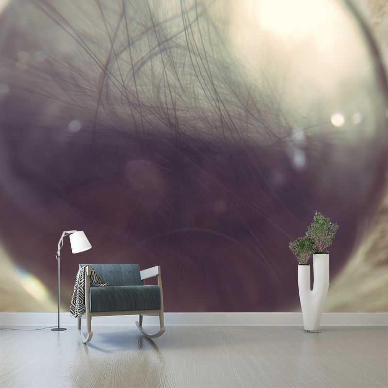 Light Bird Feather Wall Mural Modern Style Mildew Resistant for Decoration