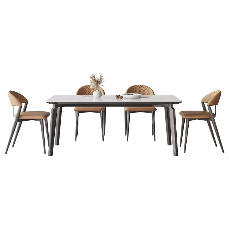 Modern Sintered Stone Dining Set Rectangle 1/4/5/7 Pieces Dinette Table Set