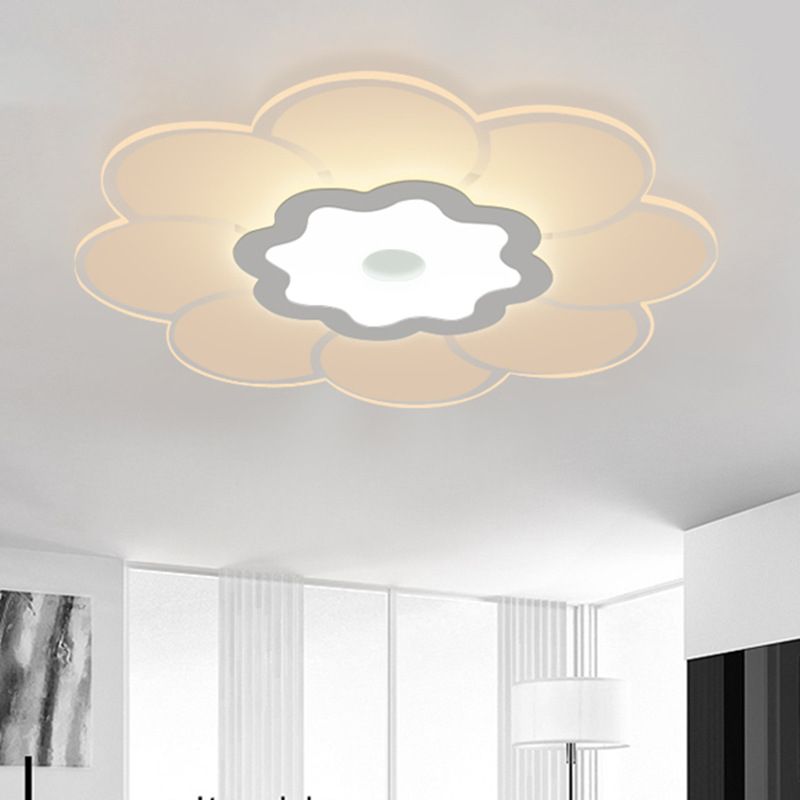 16.5 "/20.5" /31 " breite Blumendecke Lampe einfache Art Acryl Weiß LED Unterputz Beleuchtung in Warm/Weißes Licht