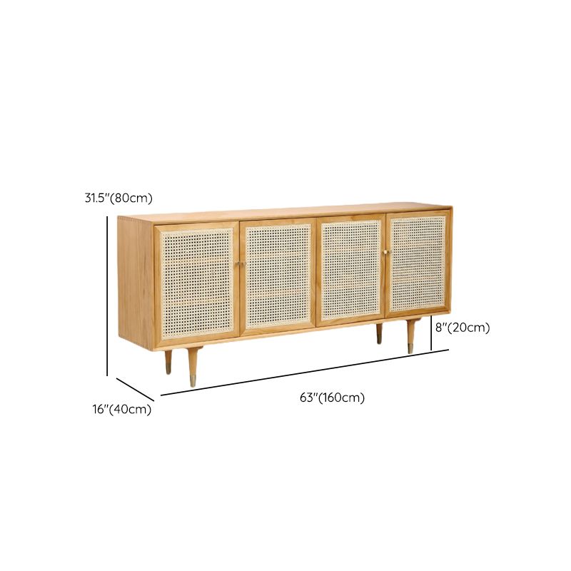 Wooden Home Sideboard Farmhouse Style Simple Rectangular Side Board with Doors