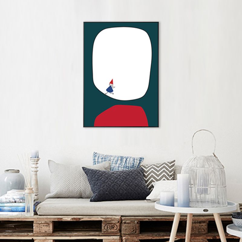 Pastel Color Little Man Art Textured Painting for Bathroom, Multiple Sizes Available