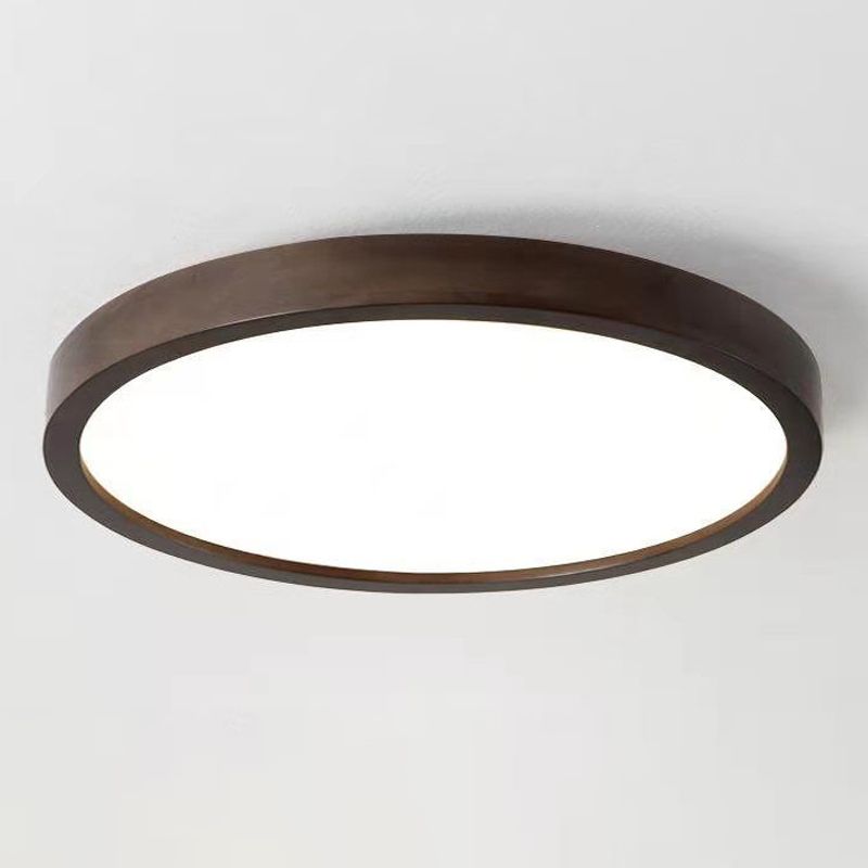 Geometry Shape LED Ceiling Lamp Modern Wood 1 Light Flush Mount for Restaurant Bedroom