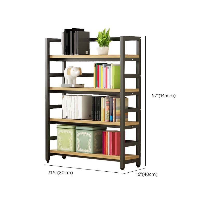 Modern Black Open Back Shelf Bookcase Shelves Included for Home Office