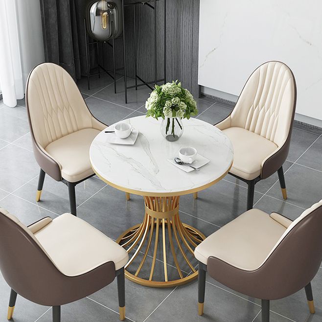 Mesa de comedor de piedra Mesa de comedor tradicional de lujo con base de pedestal