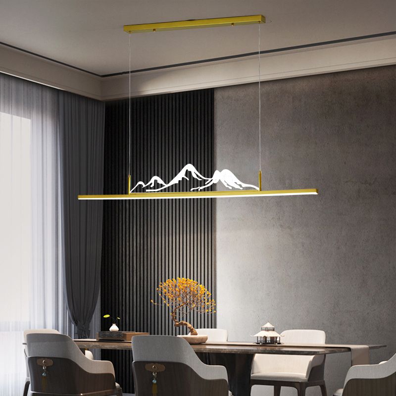 Moderne Anhängerbeleuchtung für Kücheninsel Linearinsel Anhänger Leuchtmetall 1 Licht