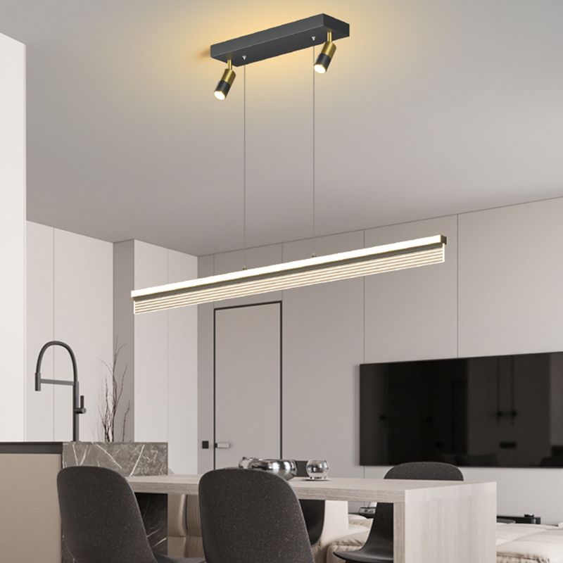 Iluminación de isla de forma lineal estilo moderno metal de 3 luces iluminación de islas