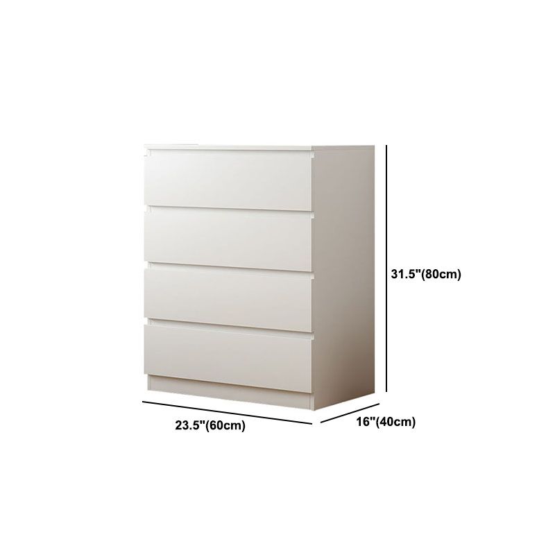 Modern White Wood Chest Bedroom Storage Chest with Mute Rail