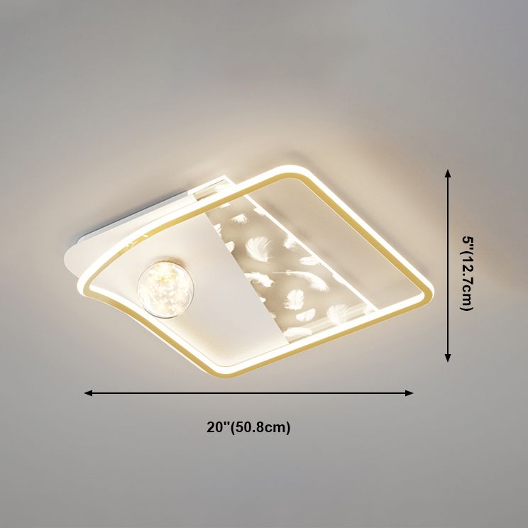 Lampada da soffitto da incasso in stile moderno a 3 luci con paralume geometrico in oro