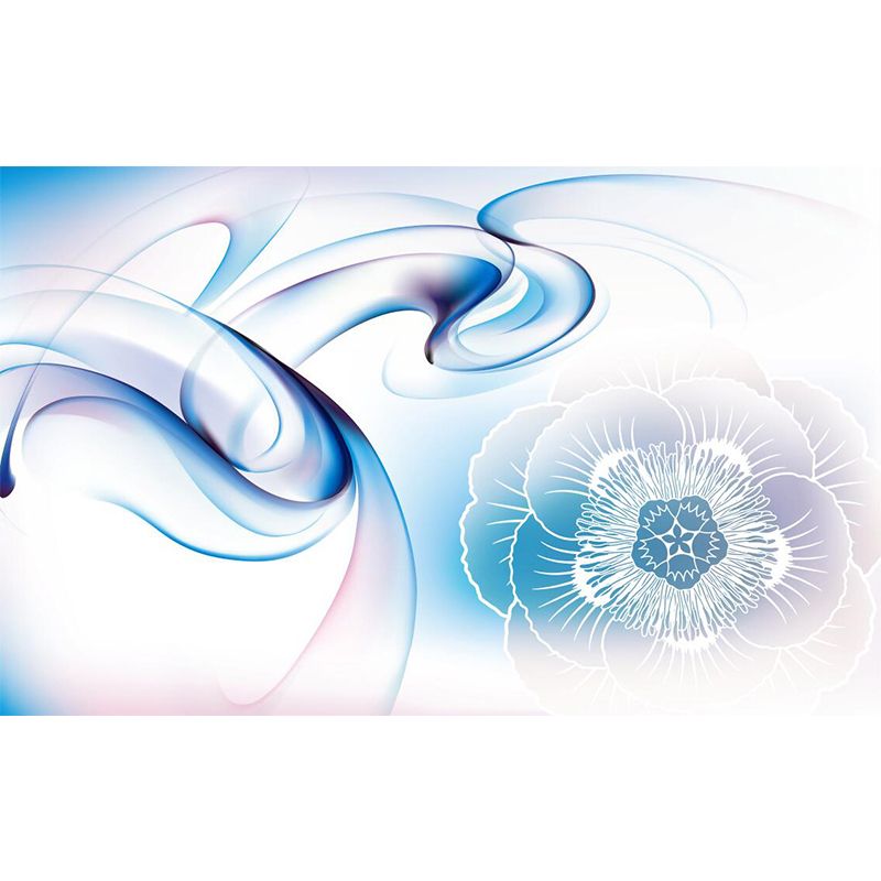 Illustration Flower Wall Paper Mural Large Wall Covering for Bedroom, Made to Measure