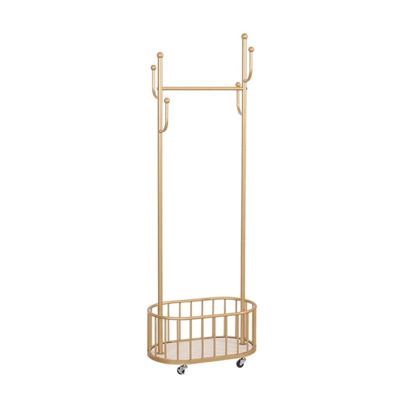 Modern Hall Stand Metal Framed Storage Shelving and Hooks Coat Hanger