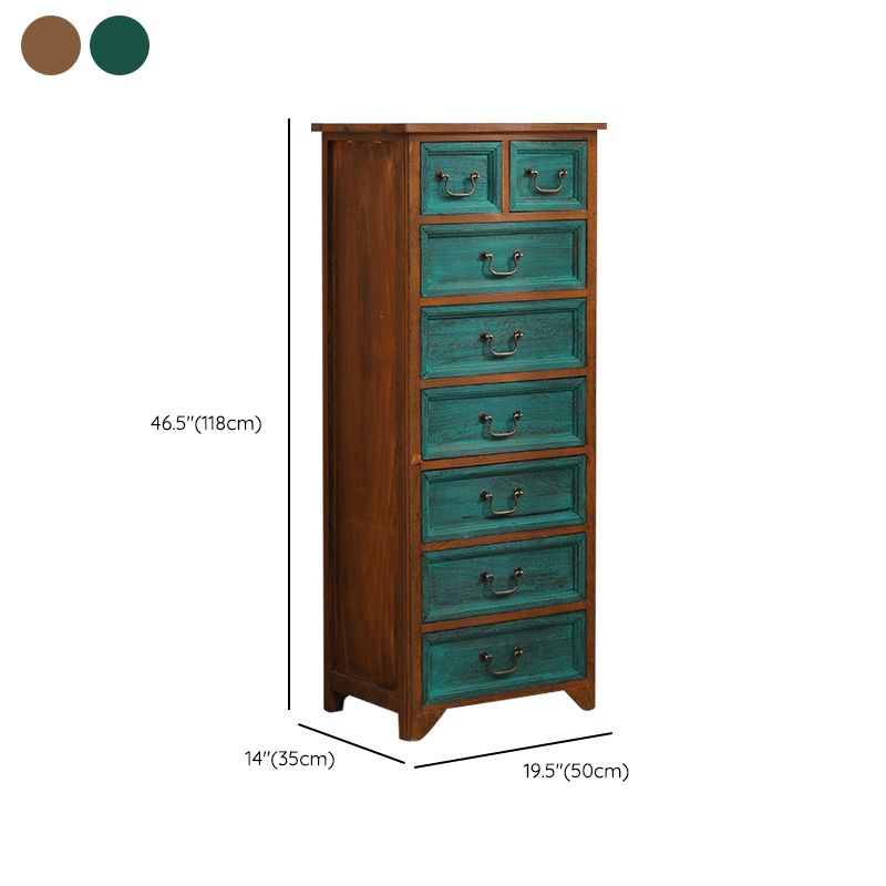 Nautical Bedroom Solid Wood Storage Chest Vertical Chest with Drawers