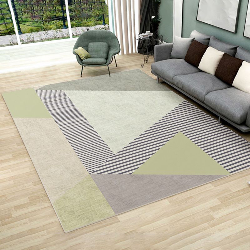 Dark Navy Modern Rug PVC Pattern Rug Stain Resistant Rug for Living Room