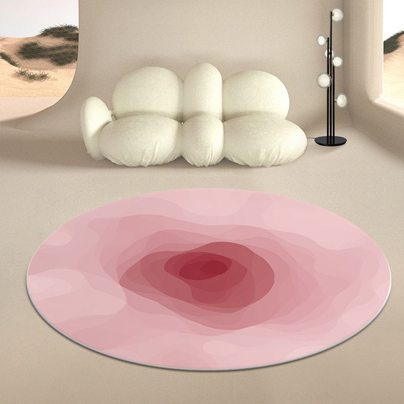 Abstract Round Rug Gradual Change Design Rug Anti-Slip Backing Carpet for Bedroom