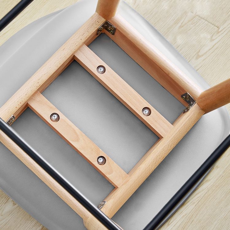 Contemporary Acrylic Backrest Counter High Stool with Wooden Base