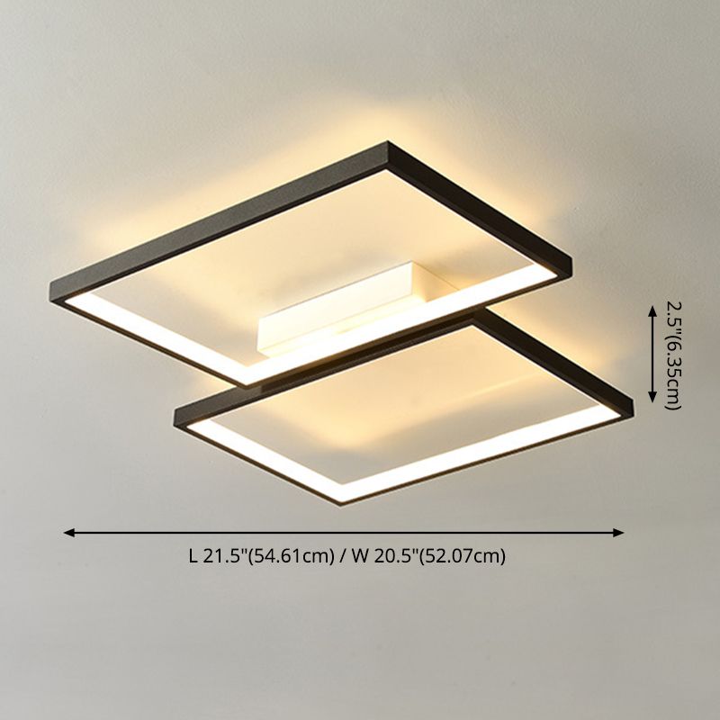 Rectangle Flush Mount Ceiling Light Contemporary Acrylic Ceiling Mount Light Fixture for Living Room