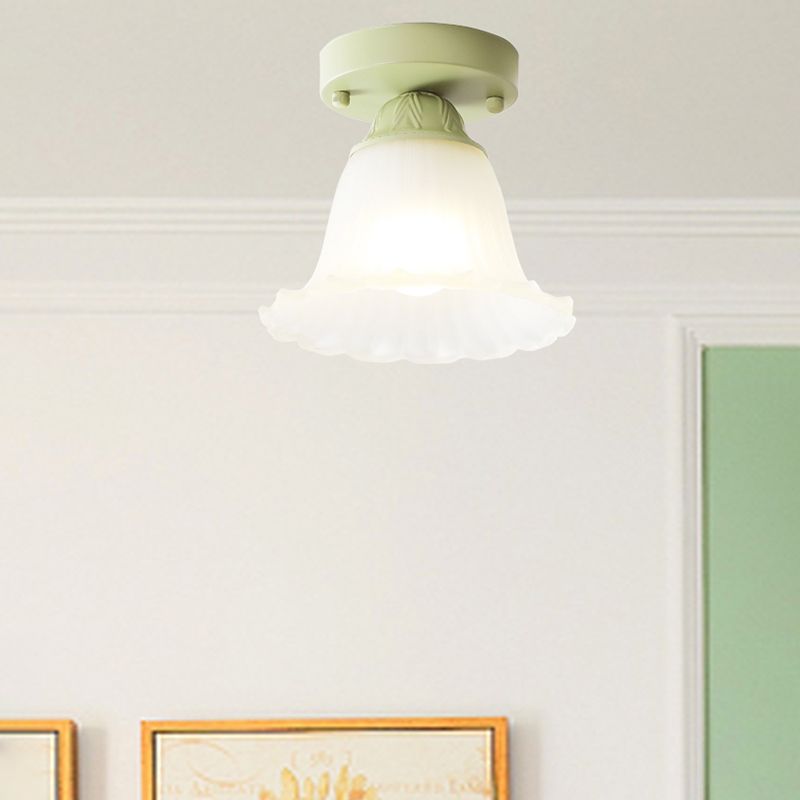 Nordic 1 Light Ceiling Light Glass Flush Mount Ceiling Light Fixture for Bedroom