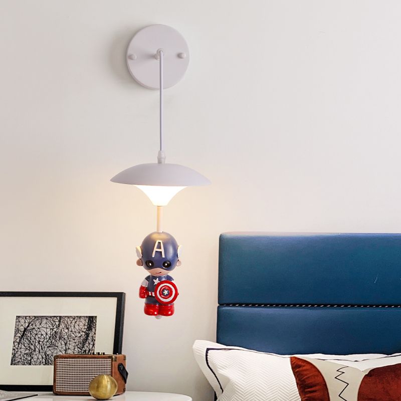 Mushroom Shade Wall Light Kid Kid LED acrilico Lampada montata a parete bianca con decorazione dei cartoni animati