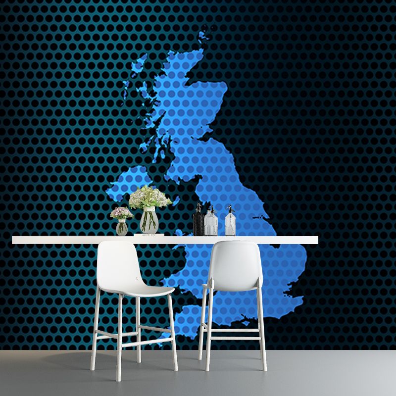 Map Illustration Wall Murals for Meeting Room Office Wall Art, Made to Measure