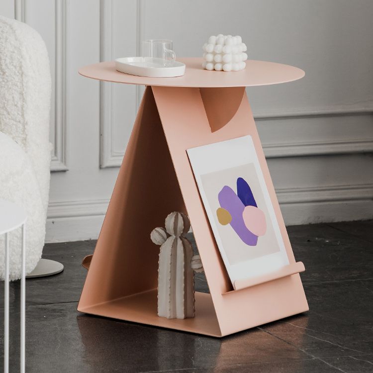 Mid-Century Abstract End Table Metal Round Side End Table for Sofa