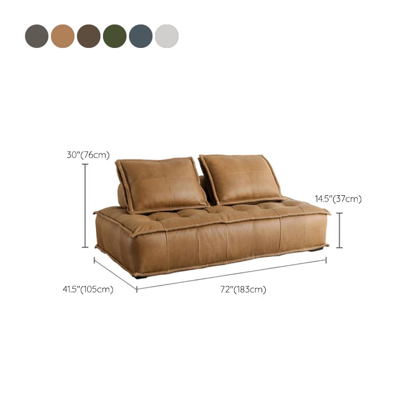 29.92" High Cushions Sofa Mid Century Modern Armless Sofa with Pillows