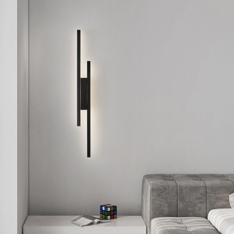 Modernism 2-Light Golden/Black Wall Mounted Sconce LED Linear Wall Light