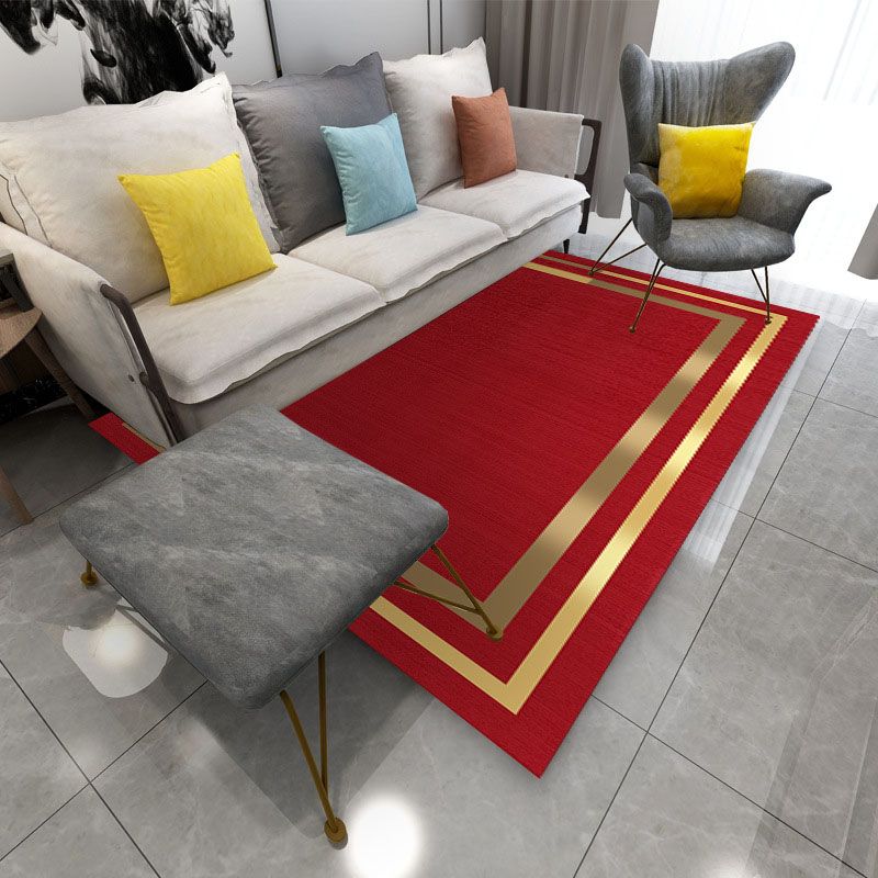 Dark Grey Modern Carpet Polyester Striped Carpet Non-Slip Backing Carpet for Home Decor