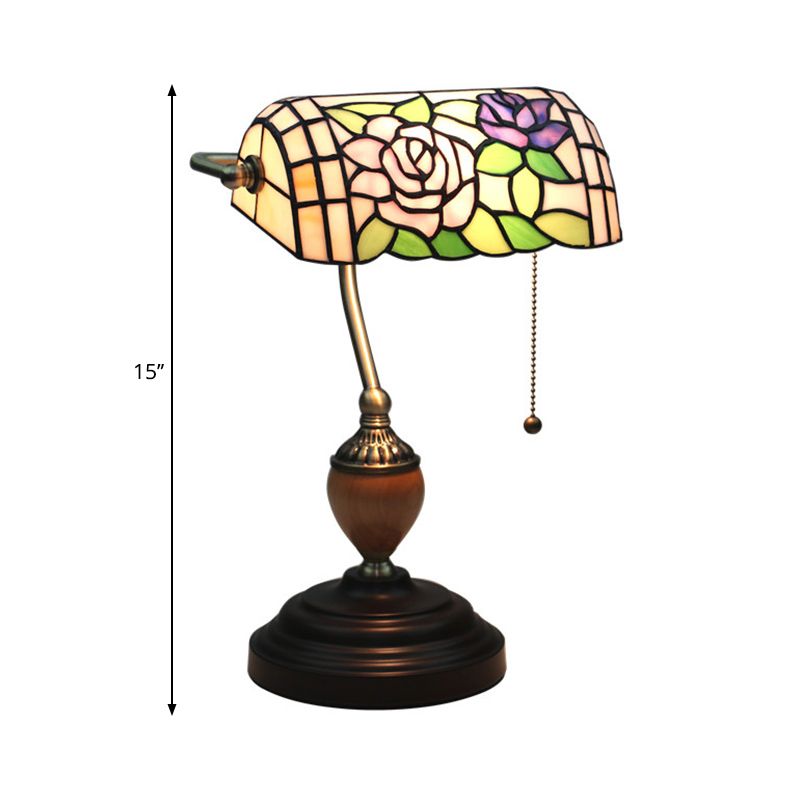 Tachage de vitraux Rose / Plum Blossom / Lotus Nightstand Lampe Tiffany Style Table de la tête de tête simple pour chambre à coucher