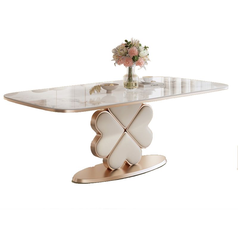 Modern Rectangle 1/4/5/7 Pieces Furniture Sintered Stone Dining Set in White
