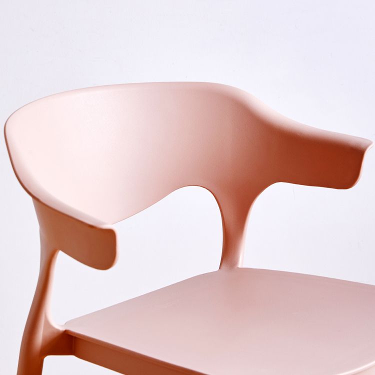 Contemporary Plastic Kitchen Dining Room Arm Stool Low Back Bar Stool