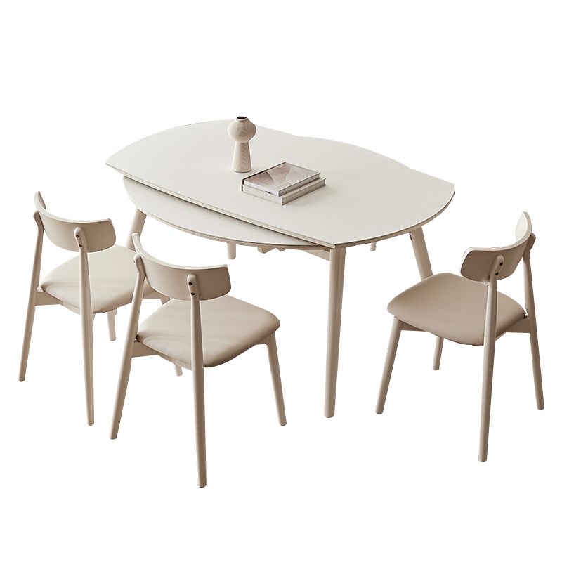 Contemporary Dining Room Dinner Table Stone 4 Legs Dining Table