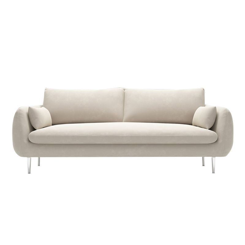 Modern Standard Cushions Sofa 25.5"W Square Arm Sofa with Bolster Pillows for Living Room