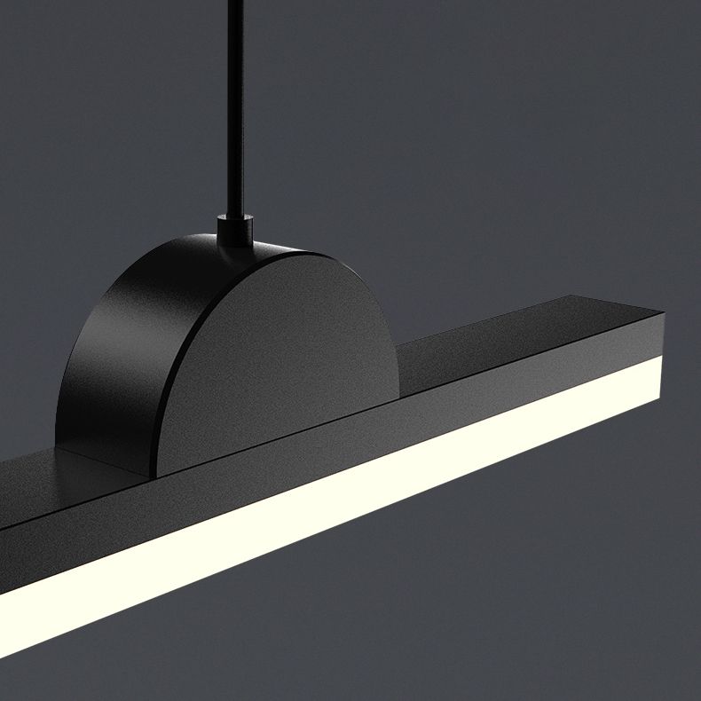 Linear Island Chandelier Modern Metal 1 Light Island Light in Black