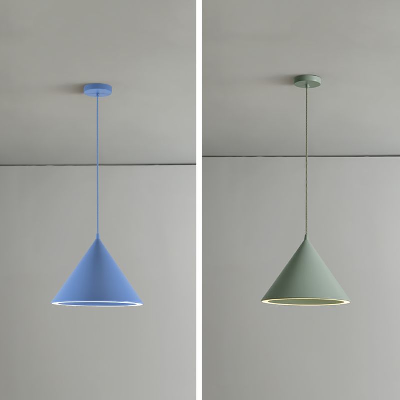 Cone Nordic Modern Pendant Light Metal 1-Light Down Lighting for Dining Room