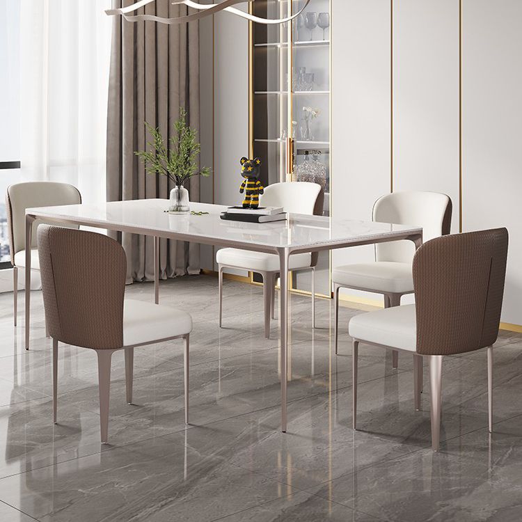 Modern Sintered Stone Top Dining Set Rectangle 1/2/4/5/6 Pieces Dining Room Table Set