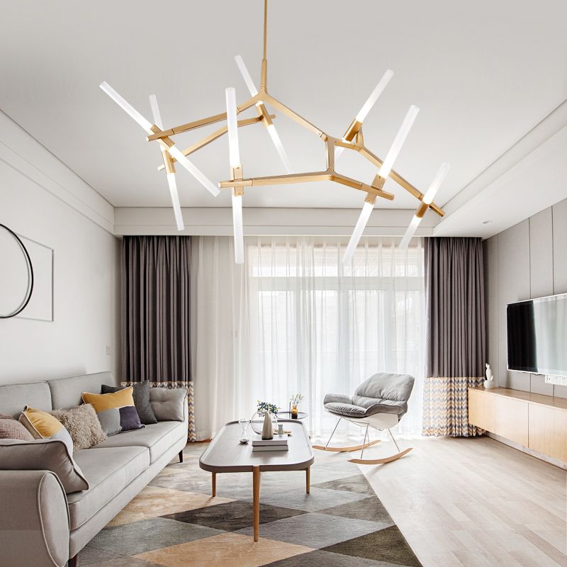 Radiation Chandelier Light Fixtures Modern Multi-Head Suspension Pendant Lamps for Living Room