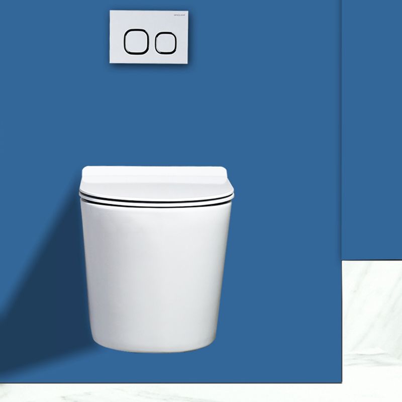 Contemporary Wall Mount Flush Toilet Ceramic Urine Toilet with Seat for Washroom
