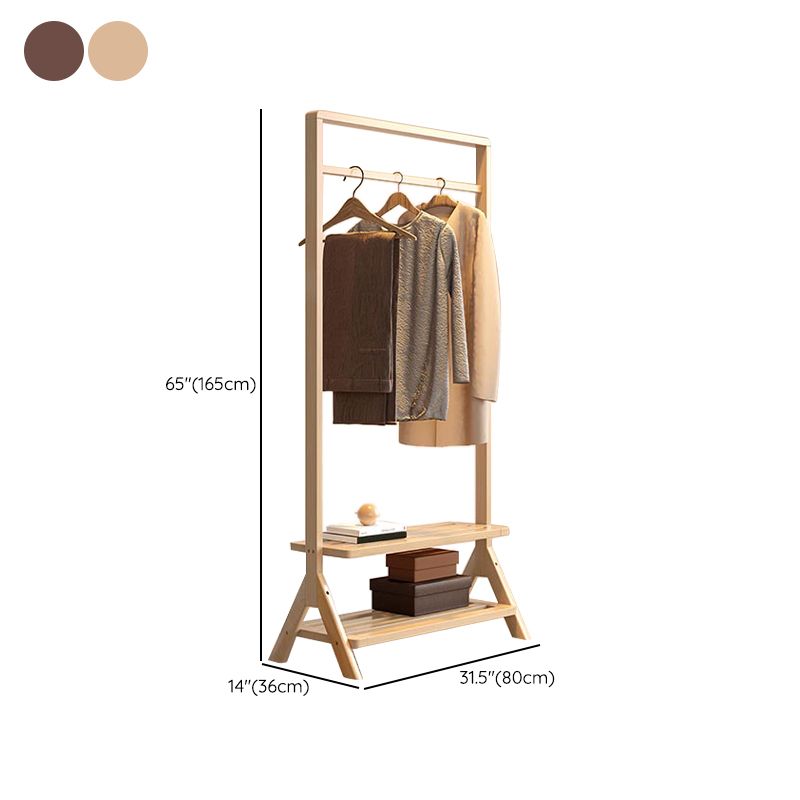 Modern Solid Wood Wardrobe Cabinet Bedroom Armoire with Shelves