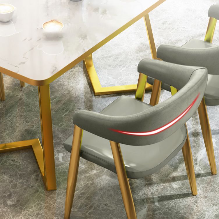 Glam 1/2/5 Pieces Dining Set Stone Geometry Wood Dining Table for Dining Room