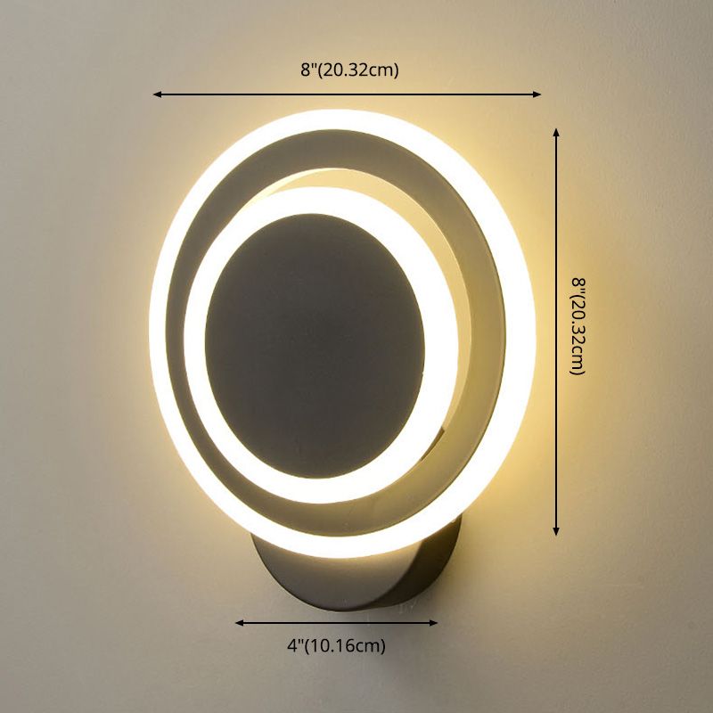 Shaded Bedroom Sconce Light Fixture Metal LED Minimalist Wall Mount Light Fixture