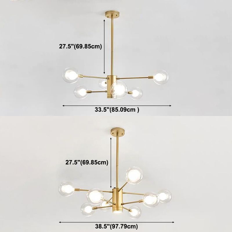 Gold Branch Chandelier Contemporary Chandeliers Glass Multi Lights Chandelier Lamp