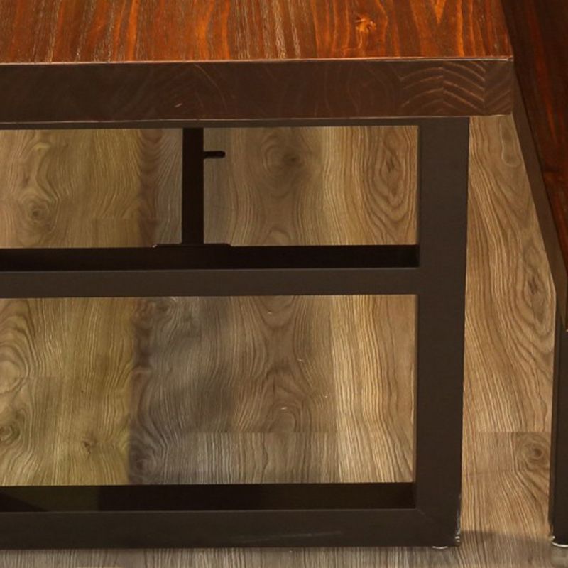 Industrial 1/2/3/4/5 Pieces Furniture Solid Wood Rectangle Dining Chairs Set in Brown