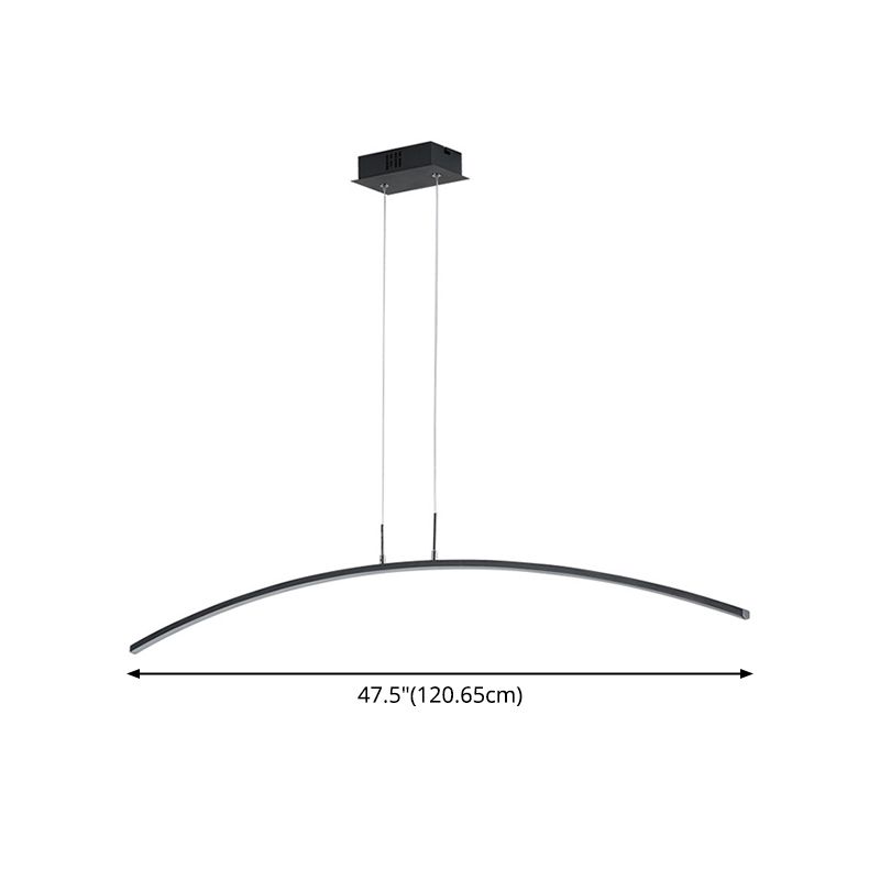 1 Light Linear Island Lighting Modern Pendant Lighting Metal Island Lighting