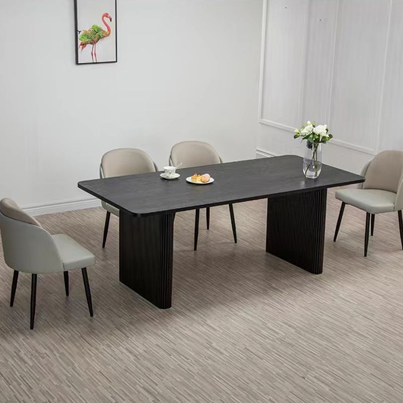 Black Wood Dining Table Set with Chairs 1/2/5 Pieces Modern Dinette Set