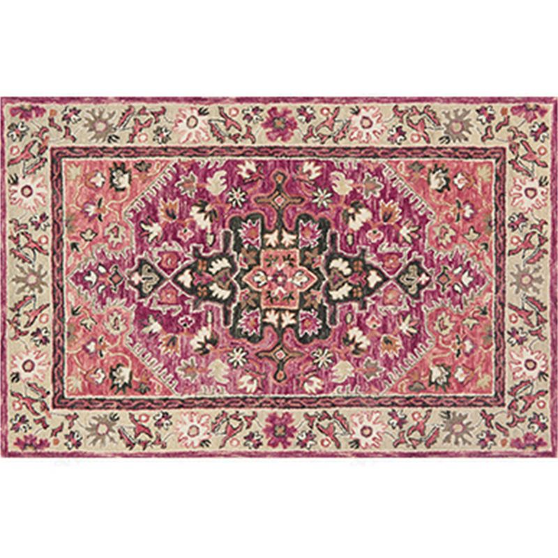 Persian Flower Indoor Rug Multi Colored Polypropylene Carpet Stain Resistant Non-Slip Washable Rug for Home Decor